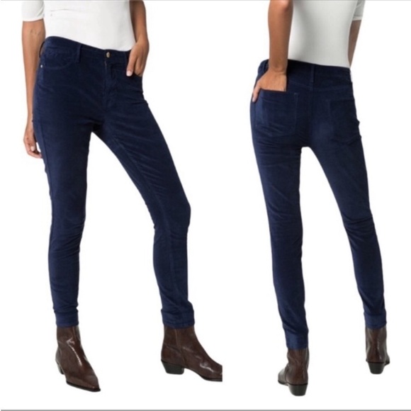 ✨NWT Frame Navy Blue Le High Skinny High Rise Corduroy Pants Jeans Size 25 - Picture 7 of 11